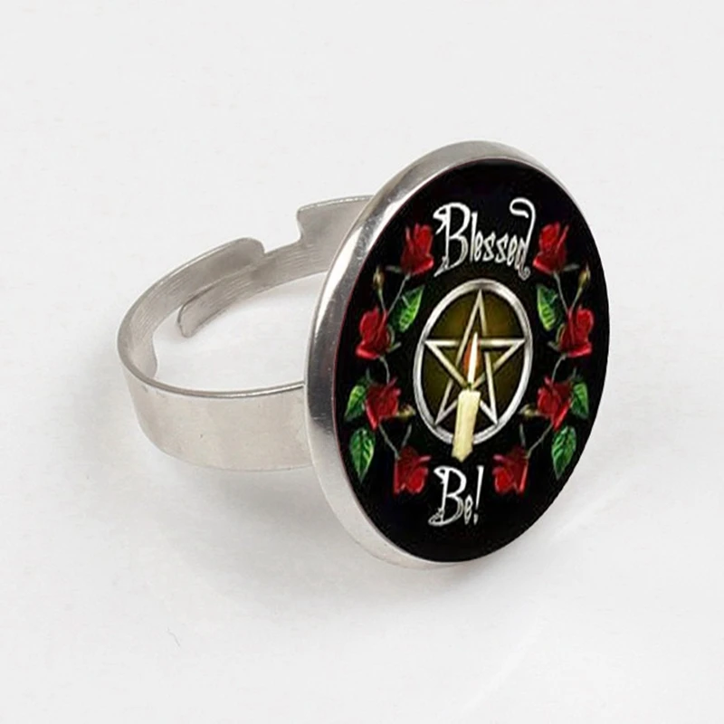 Кольцо Wiccan для колдовства языческое кольцо Волшебная бижутерия со стеклянными