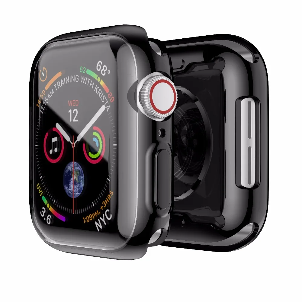 Мягкий прозрачный чехол для Apple Watch Series 4, тонкий Чехол 40 мм, 44 мм, ТПУ, мягкий чехол для Apple Watch, защитный чехол