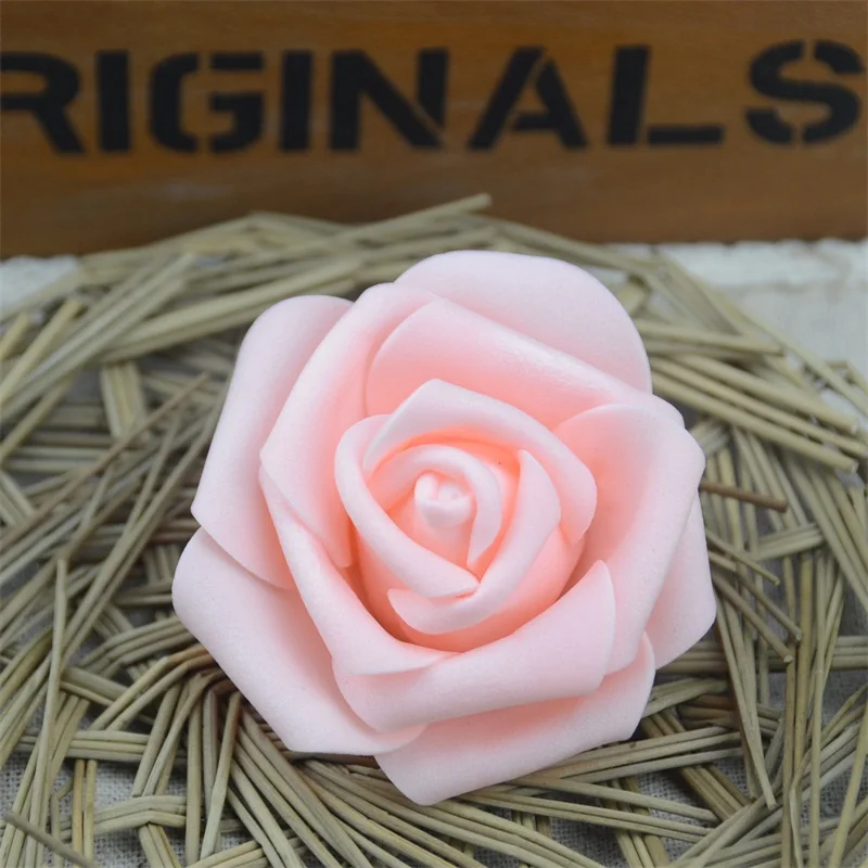 

50pcs 6cm Artificial PE Foam Rose Flower Heads For Wedding Home Party Decoration DIY Garland Craft supplies Fake Flowers Ball
