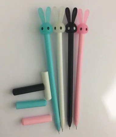60 pcs/lot Wholesales Free Shipping High Quality Gel Pen Cute Rabbit Office School Supplies Stationery Gifts 4 Colour | Канцтовары для
