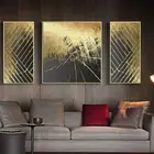 Ретро абстрактный золотистый и черный Скандинавская Картина на холсте Картина Home Decor Wall Art плакат Винтаж принт Гостиная Спальня живопись