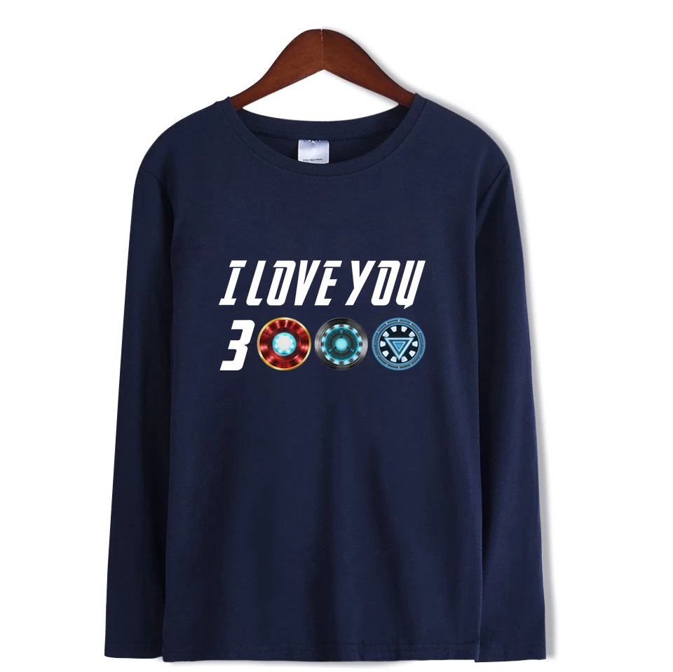 Женская/мужская футболка с принтом I love you Повседневная длинным рукавом Новое