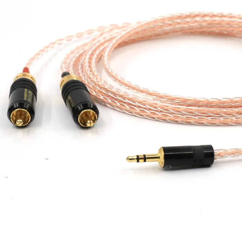 Аудиокабель Hi end с 2 rca на 3 5 мм Fi 1 аудио и видеокабеля OFC из чистой меди|audio cable rca|rca to