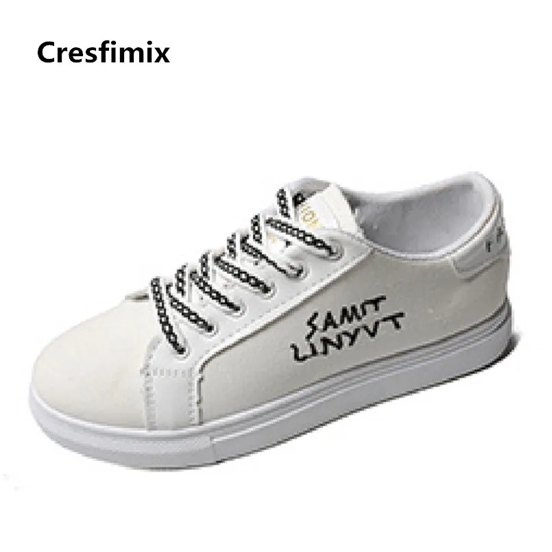 

Cresfimix women cute 2018 comfortable spring & autumn lace up round toe flat shoes female casual street shoes cool shoes b2850