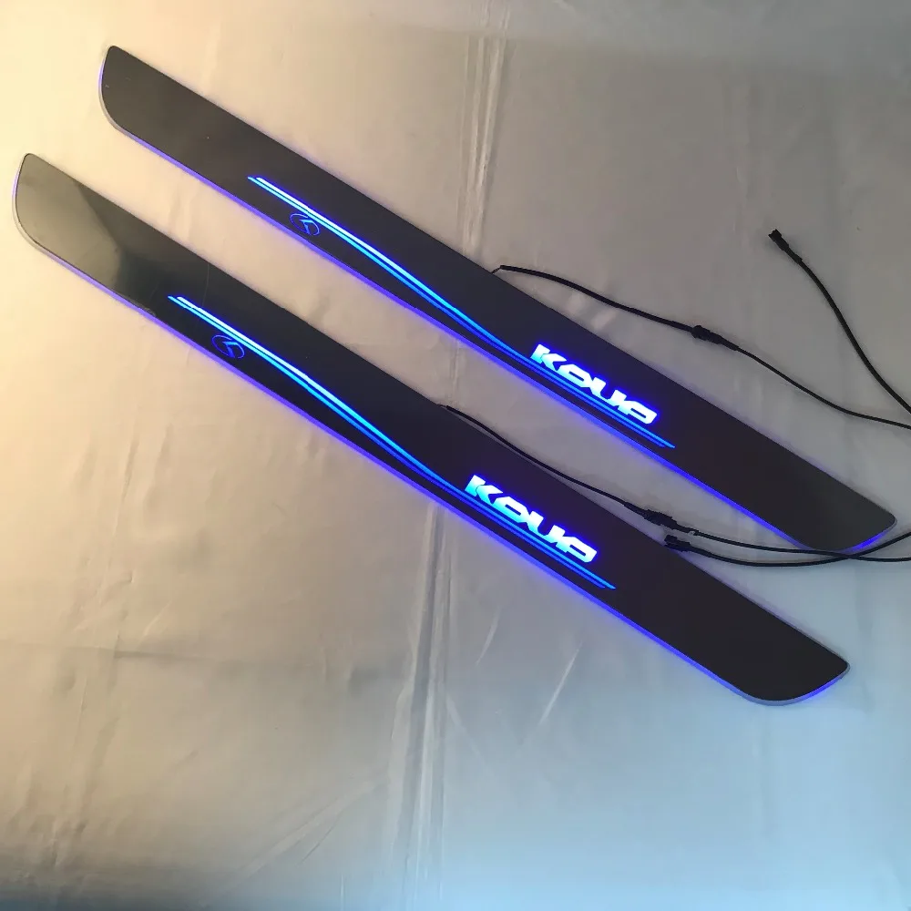 RQXR led движущиеся двери потертости для kia cerato koup динамический порог пластина плоская подкладка накладка струящийся/фиксированный свет, стиль