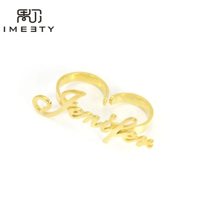 Индивидуальное кольцо IMEETY для пары кольца с табличкой Кэрри регулируемые