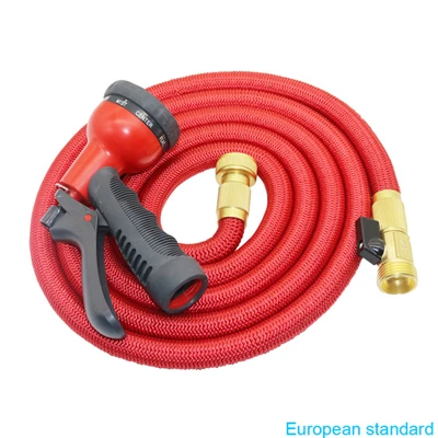European standard 25FT-50FT удлиняемый садовый шланг волшебный гибкий шланг для автомобиля Вода Садоводство полива с 8 моделей водяной пистолет волшебный шланг - Цвет: European standard