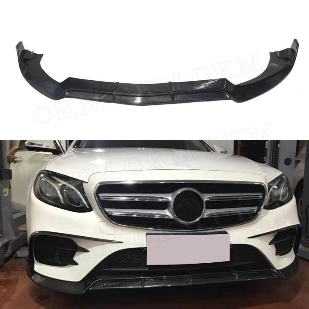 E Class B Стиль углеродного волокна передний бампер спойлер для Mercedes Benz W213 E200 E300 E63 AMG