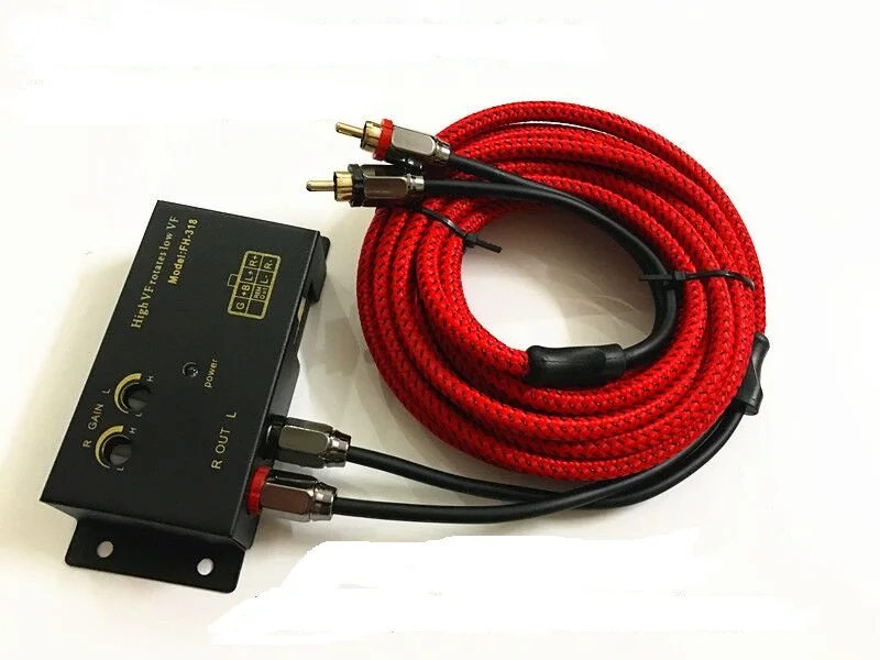 1 шт Высокая VF totates низкая VF автомобиля коннектор HiFi Авто Стереодинамик преобразователь уровня и 5 метры, rca аудиокабель
