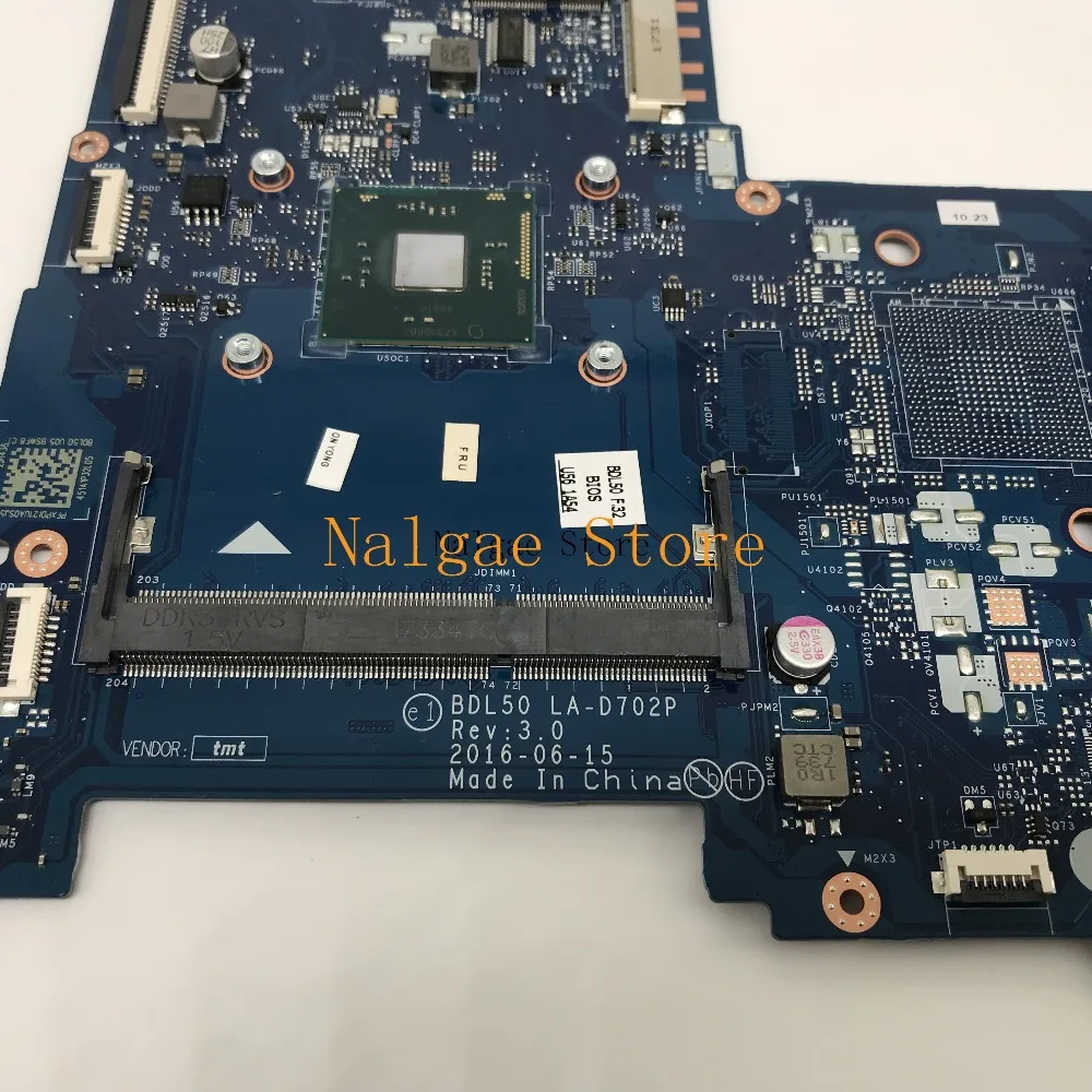 Для HP 250 G5 15 AY материнская плата для ноутбука BDL50 LA D702P 854943 601 501 001 N3710 100% полностью