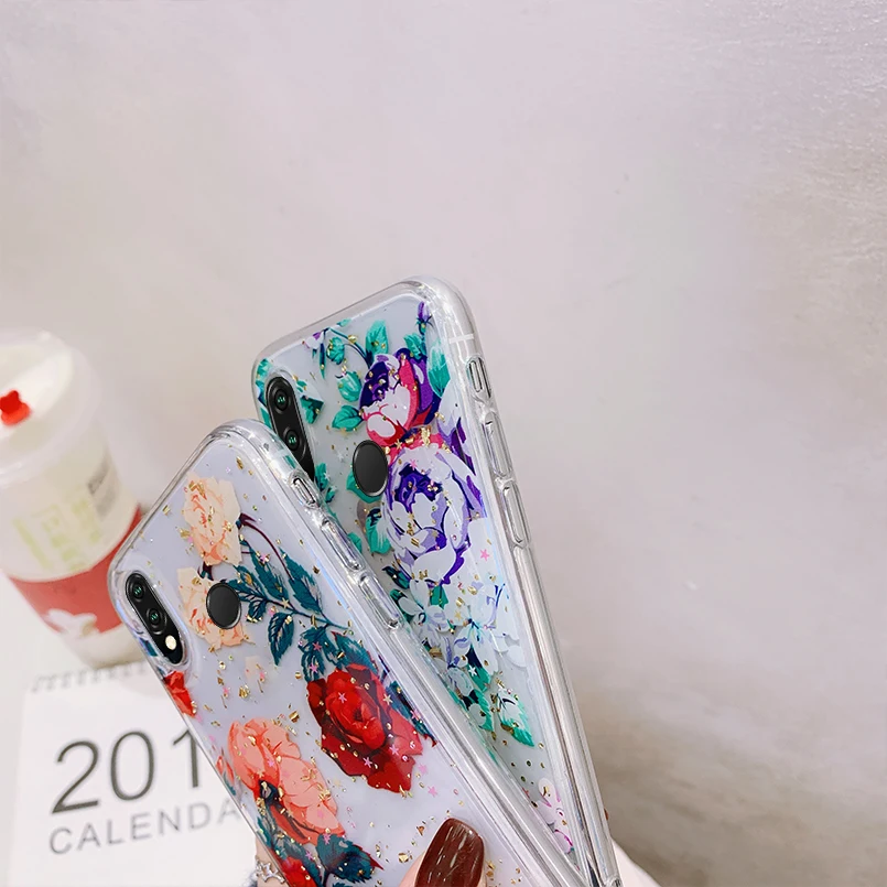 Luxury Floral Phone Case For Huawei P20 Lite Flower Pro Mate 20 pro Cover Coque Fund |