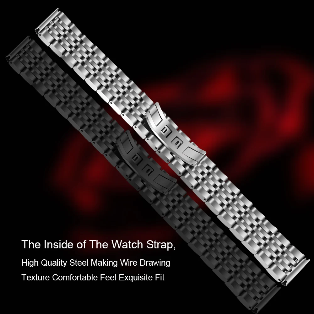 Металлический корпус Seiko ремешок для часов 22 мм серебристый, черный generalstainless Сталь ремешок для наручных часов ремни браслет для мужчин Для женщин наручные+ Инструменты