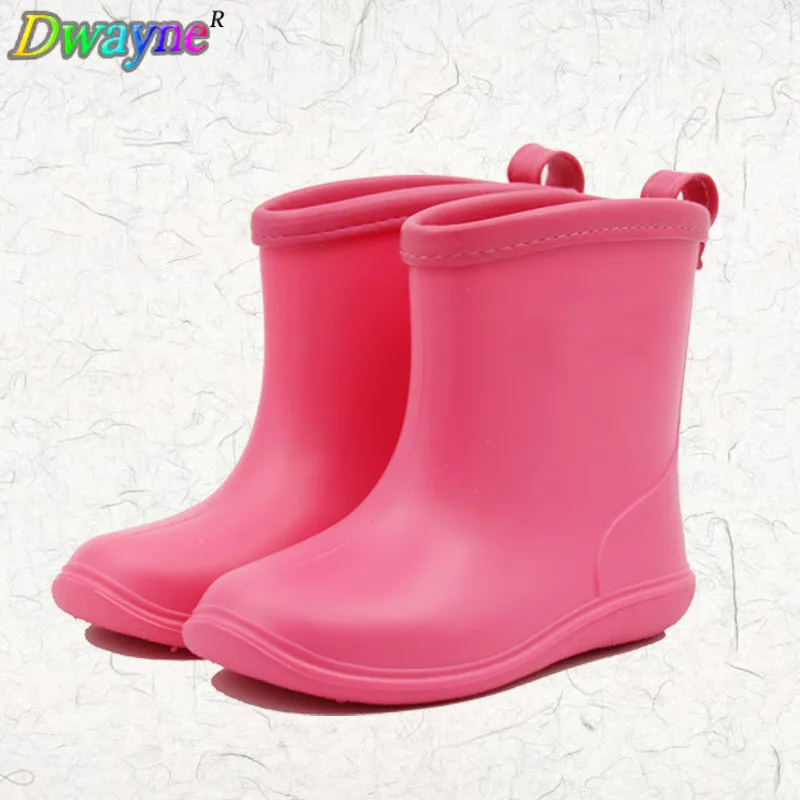 2018 Новый Дизайн Дети Твердые Цвет дождь сапоги детские скольжения ребенок обувь