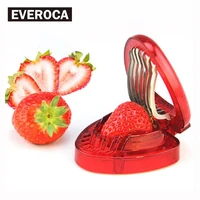 red strawberry slicer 1 pc plastic fruit carving tools salad cutter berry strawberry cake decoration cutter