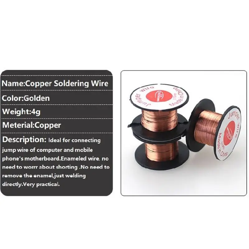 

1Pc 0.1mm PCB Link Wire Copper Soldering Wire Maintenance Jump Wine PCB Welding Mobile Phone Computer Repair Tools Welding Tools