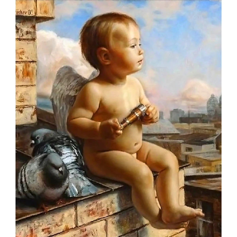 H2791 YIKEE мальчик ангел алмазная живопись Алмазный комплет 5d diy - Цена: 