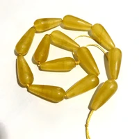 charming yellow jade beads 10x28mm faceted teardrop bead stone drop pendant beadsloose jade bead for jewelry15string