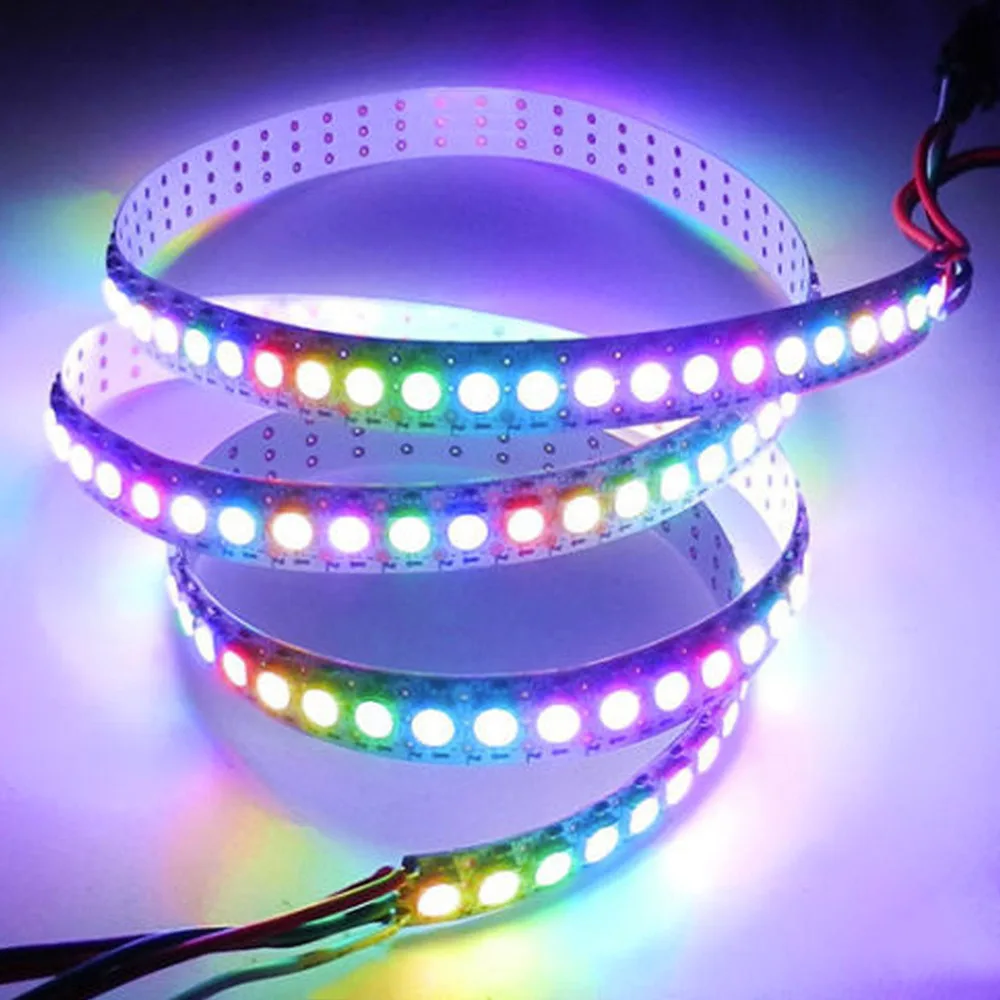 1 м 60 светодиодный WS2812B 5050 RGB светодиодные полосы света водонепроницаемый адресуемый черный корпус прибытие бренд