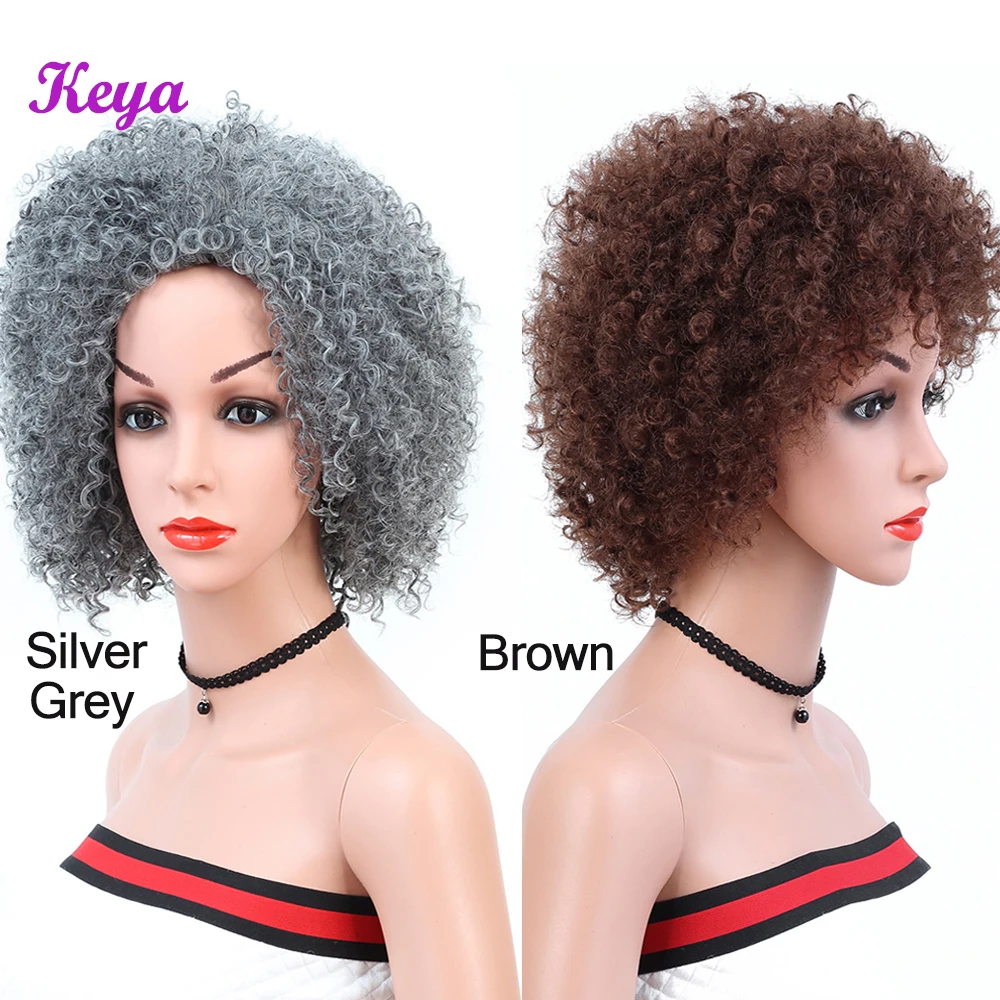 Короткий афро кудрявый парик для черных женщин боб высокая температура волокна