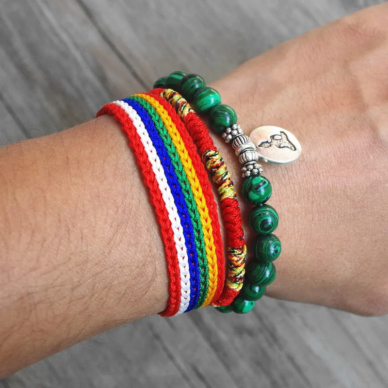 Женский и мужской браслет Malachite из бусин 3 шт./компл. 8 мм|strand bracelets|mala braceletbracelet women |