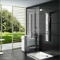 thermostatic solid surface stone shower panel wall mounted shower column body massage jets sprinkler rs0037