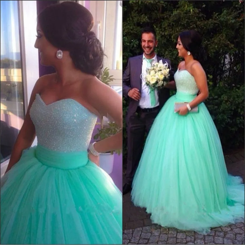 Горячие Продажа Блестки Бисером Милая Лиф Корсет Голубой Бальное платье С