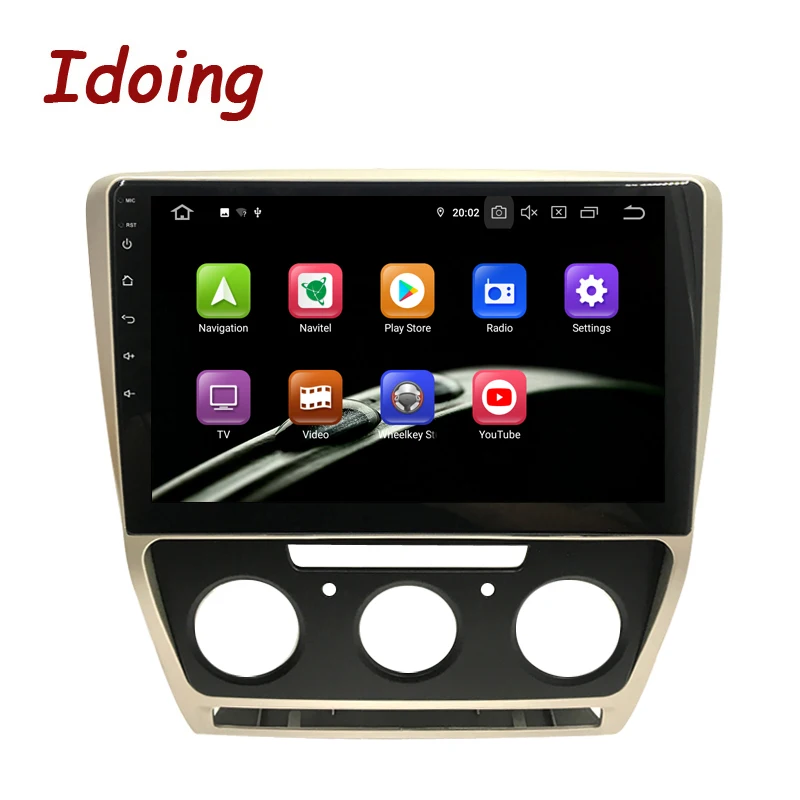 Автомобильный мультимедийный плеер Idoing 10 2 дюйма 2.5D Android 9 0 GPS для SKODA Octavia 2008-2014 A5