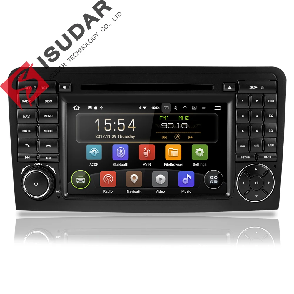 Isudar 2 Din Автомобильный мультимедийный плеер gps Android 9 dvd-плеер для Mercedes/Benz/ML/GL CLASS W164 ML350 ML500 GL320 компактное минирадио DVR
