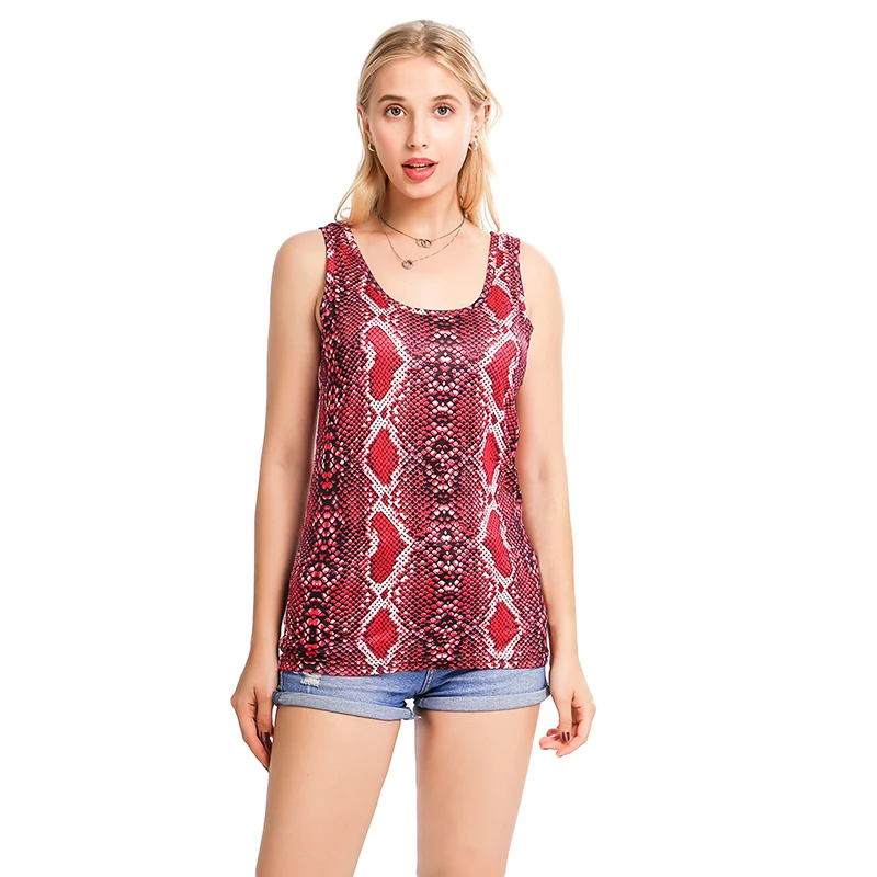 2019 летние Взрывные Модели загружены винно-красного цвета личности змеиный принт