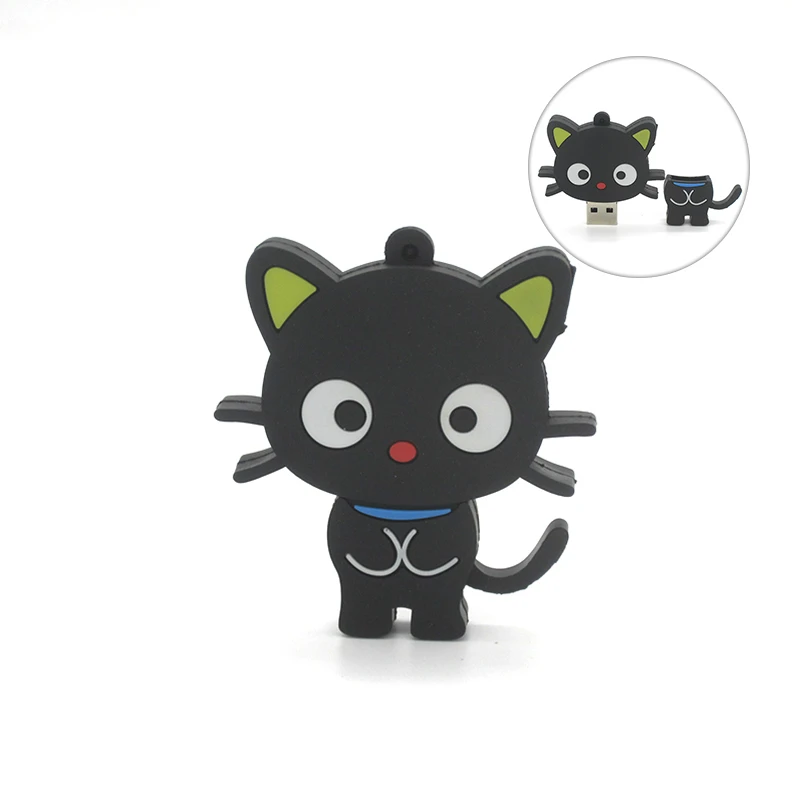 Usb флеш накопитель в виде милого черного кота 64 ГБ 32 16 8 4 Гб|u disk|64gb pendrivependrive 32gb |