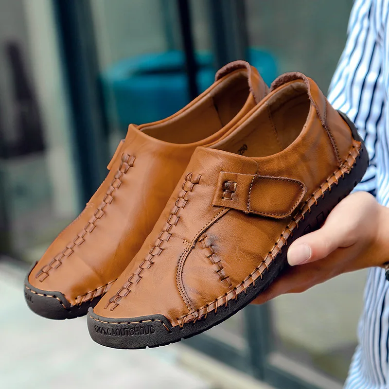 

Luxury Casual Shoes Men Loafers Genuine Leather Flat Slipon High Quality Designer Shoes Men Moccasins Sneaker Footwear Male Shoe