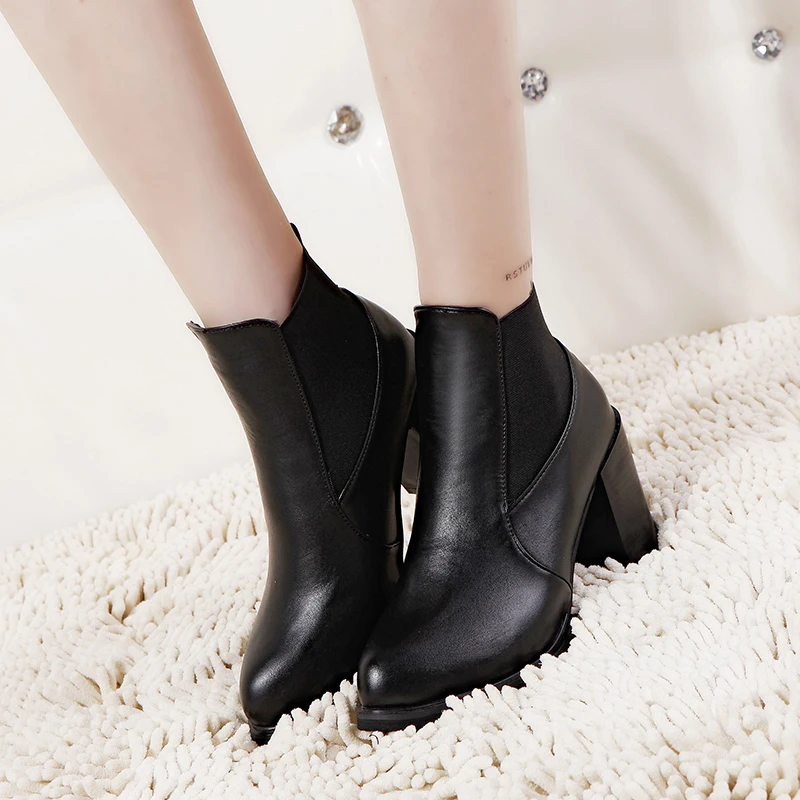 Весенне осенние ботинки на квадратном каблуке для женщин|boots high heels|boot shoesboot shoes woman