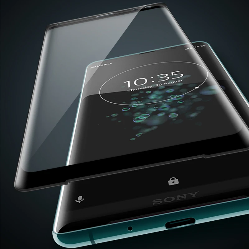 Полностью изогнутое закаленное стекло для sony Xperia 8 10 Plus XZ5 XA3 XZ4 XZ3 XZ2 XZ2 Compact XZS XZ1 XZ полное покрытие Защитная пленка для экрана