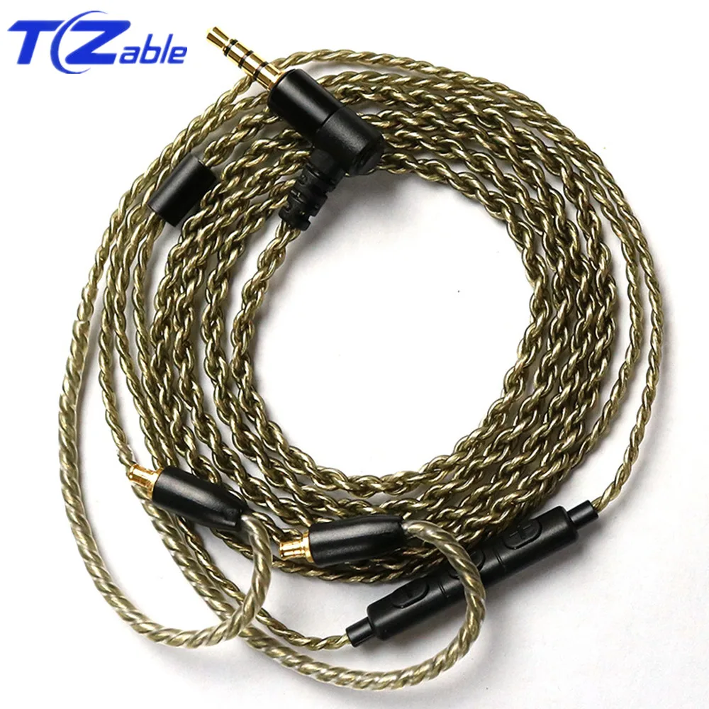 Hifi Headphone Cable With Microphone 3.5mm Earphone Maintenance Wire For MMCX se215 se315 se425 se535 se846 DIY Headset Cable