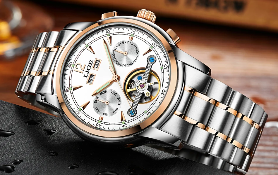 Relojes LIGE, Мужские автоматические механические Спортивные часы, мужские роскошные Брендовые повседневные часы, мужские наручные часы, армейские часы, relogio masculino
