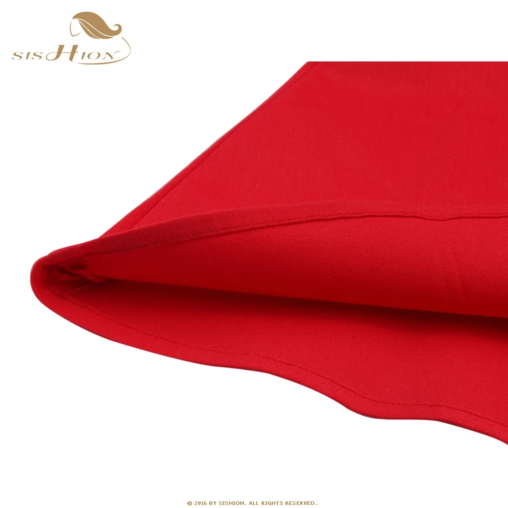 Женское винтажное платье в стиле Одри Хепберн SISHION красное 50-х годов с