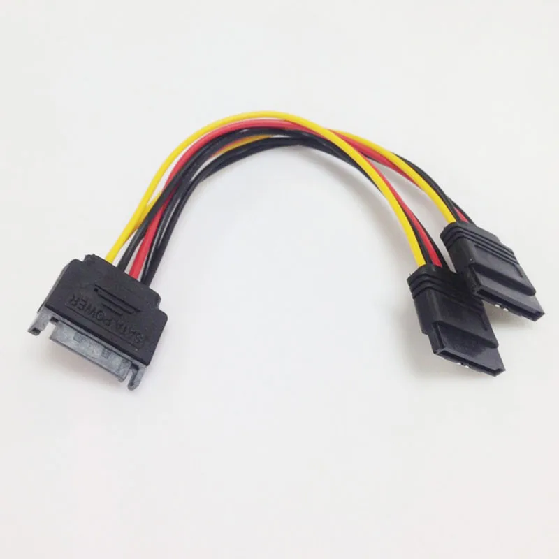 SATA 15 Pin Male To 2 Female кабель питания HDD Y сплиттер универсальный разъем адаптера |