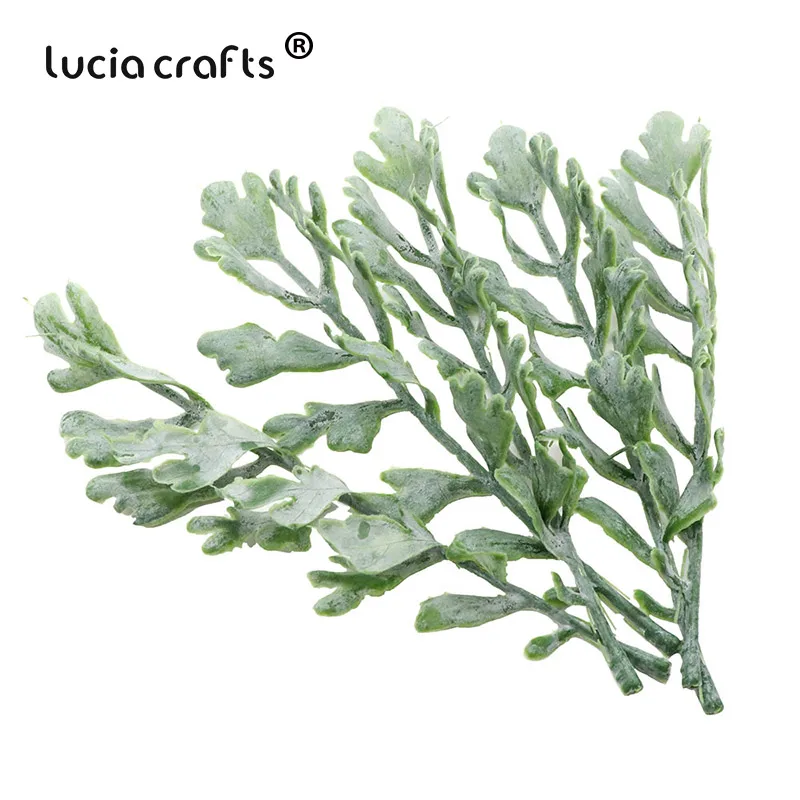 Lucia crafts 5 шт./2 пучка пластиковых растений, искусственные маленькие листья, ветка, сделай сам, Рождество, дом, цветок, украшение A0906