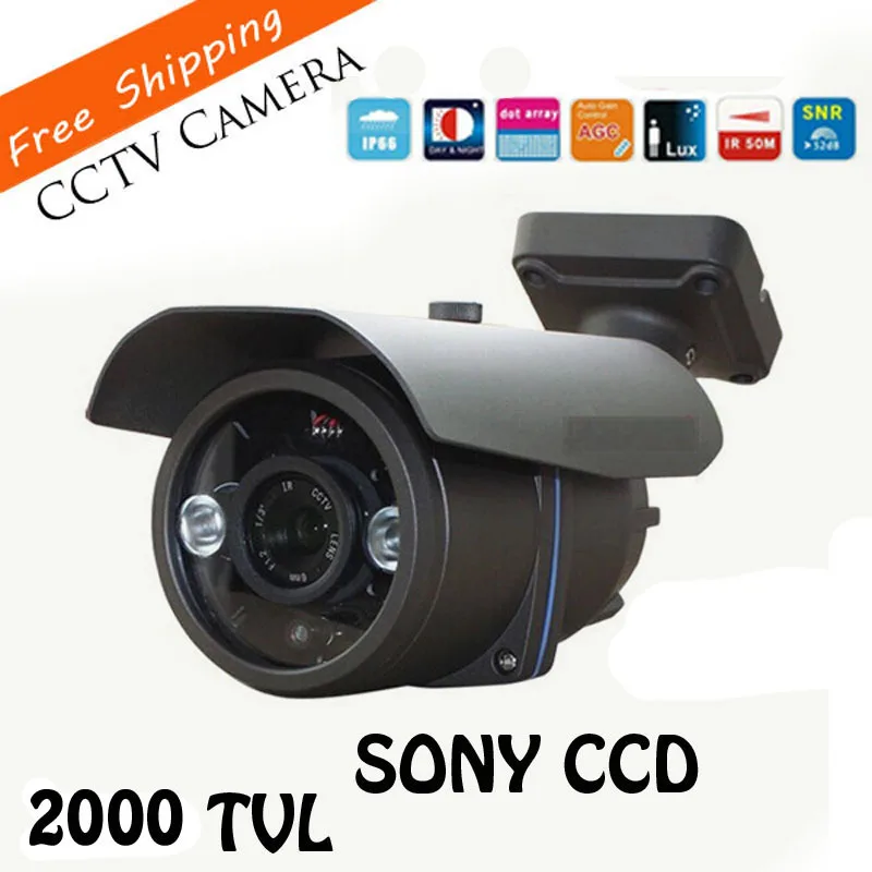 Наружная Водонепроницаемая камера видеонаблюдения HD 2000TVL 1/3 дюйма SONY CCD 2 Pcs Array Led IR
