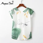 Футболка женская, летняя, осенняя, свободная, с принтом в виде птиц, в стиле Харадзюку, с коротким рукавом