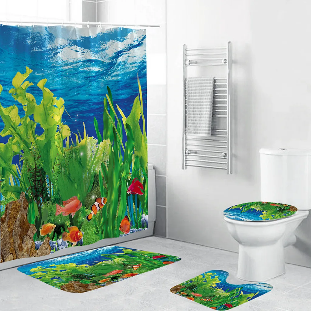 2019 горячие новые продукты 4 шт нескользящий унитаз полиэстер Набор ковриков