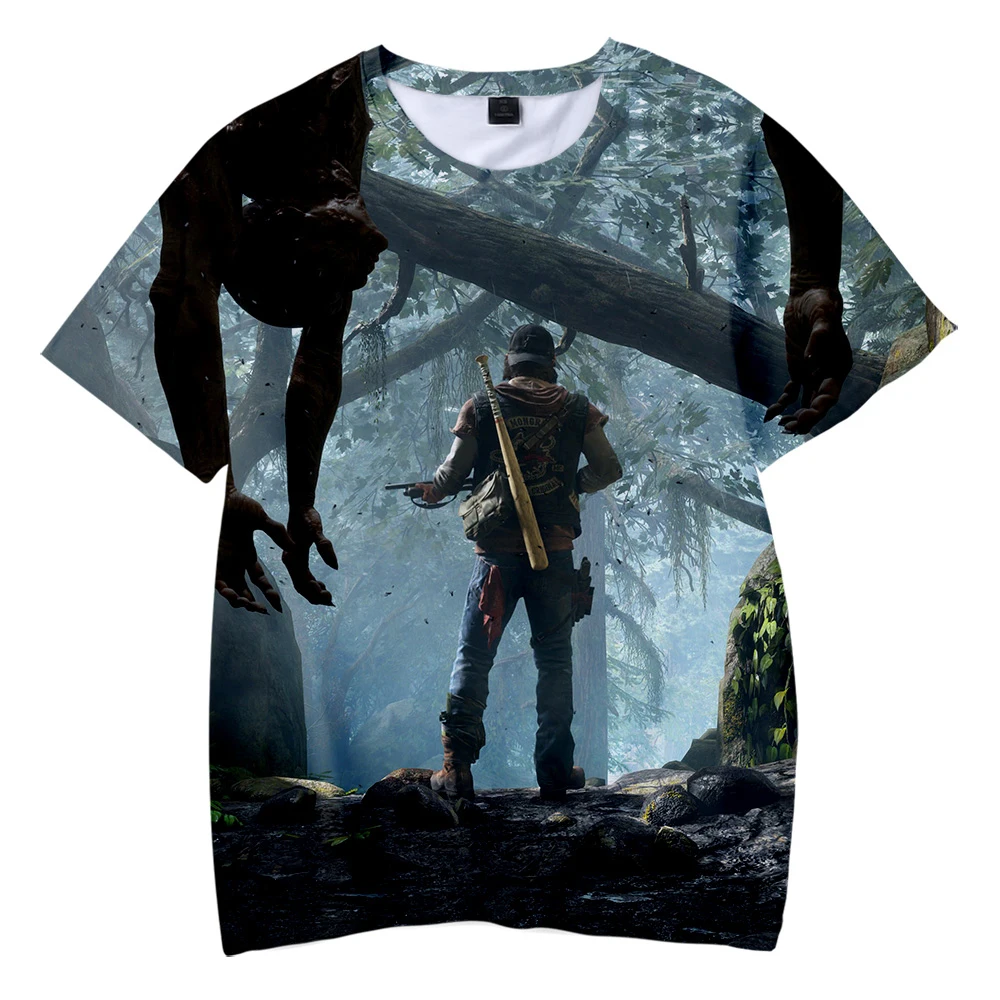 Days Gone/Детская летняя футболка с 3D рисунком Мягкая круглым вырезом Повседневная