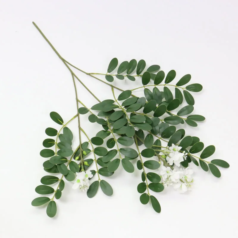 Белый 60 см имитация растений Sophorae leafs свадебное растение для украшения стен аксессуары Рождественская гостиная домашний декор поддельное растение - Цвет: Белый