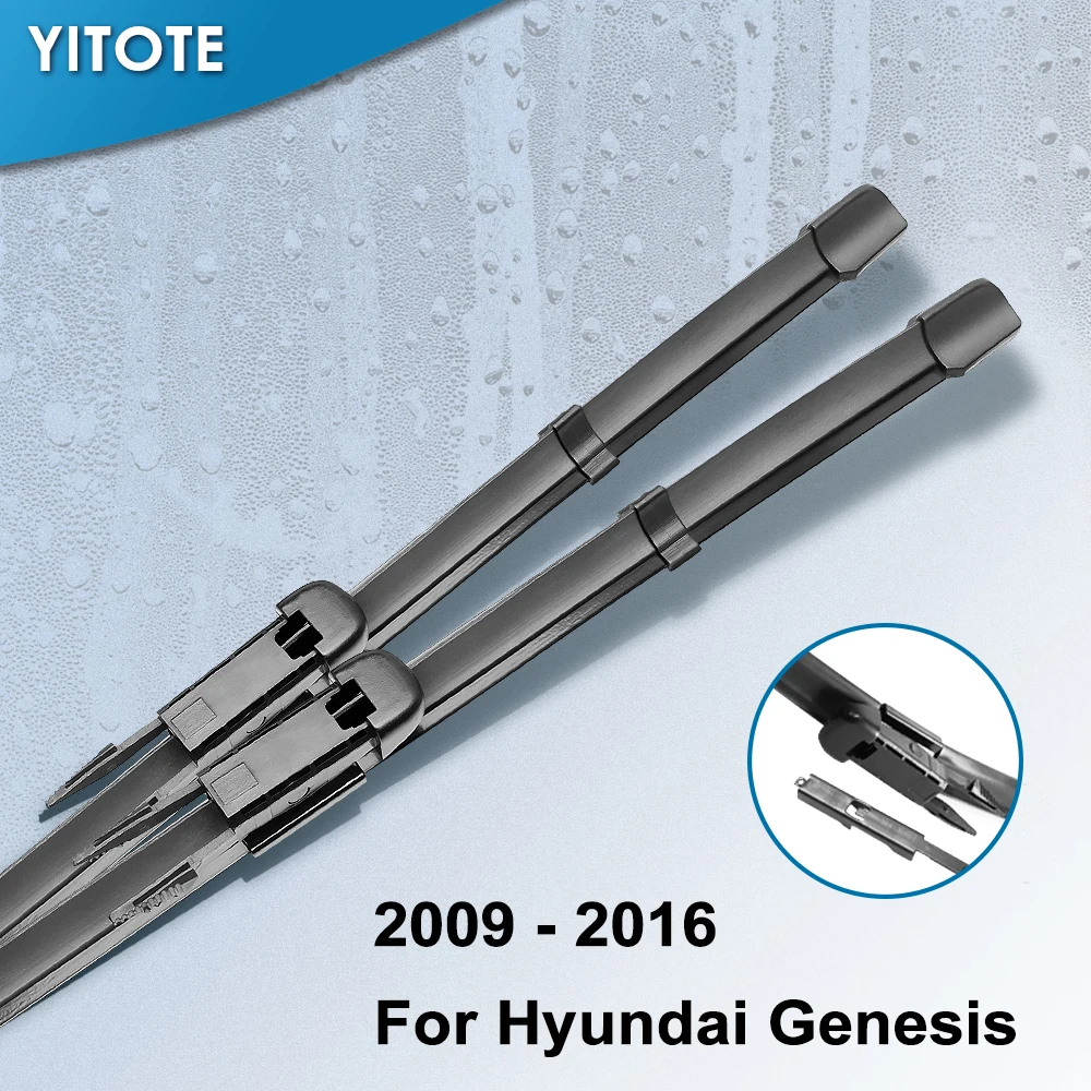 

YITOTE Wiper Blades for Hyundai Genesis / Genesis Coupe Fit Pinch Tab Arms / Hook Arms