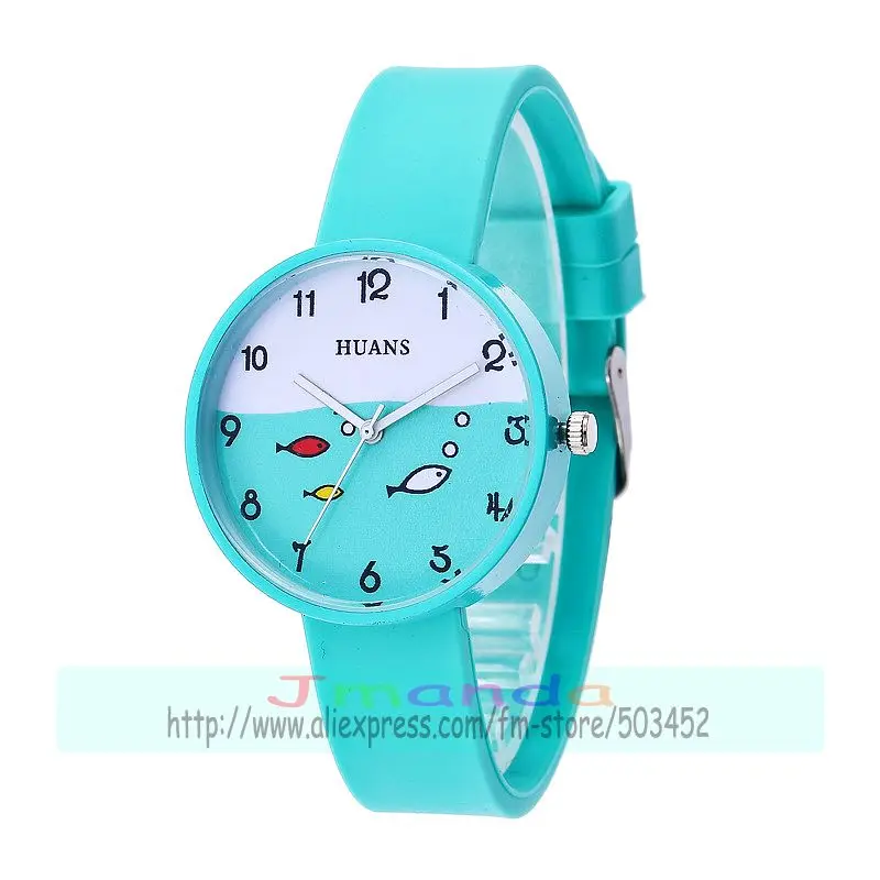 100 шт./лот huans женские милые силиконовые часы карамельных цветов кварцевые в виде