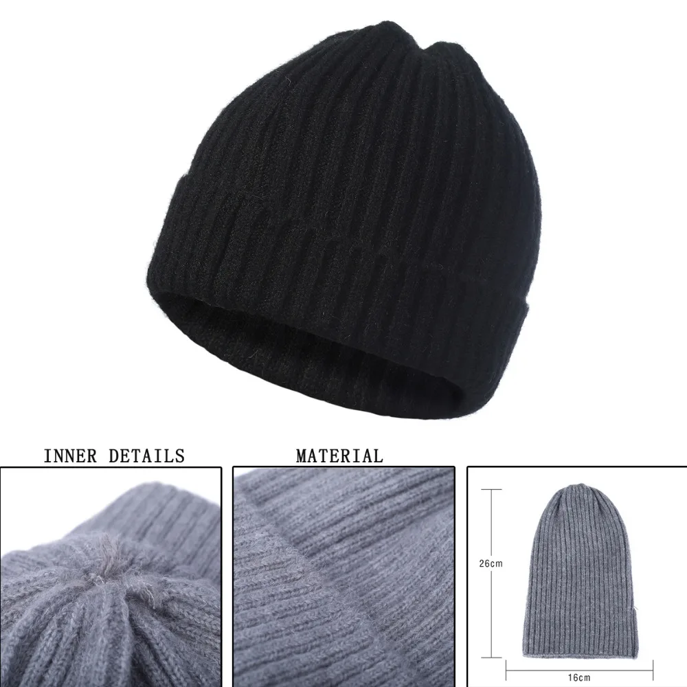 WELROG зимняя вязаная женская мешковатая шапка бини для девочек Skullies шапка новая мода однотонные Черные Серые полосатые зимние шапки