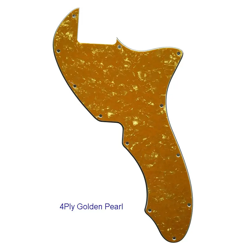 4Ply Golden Pearl Pleroo пользовательские гитарные части-для США Tele 69 Thinline гитары накладки пустой с 12 винтовыми отверстиями царапины пластины, Многоцветный выбор - Цвет: 4Ply Golden Pearl