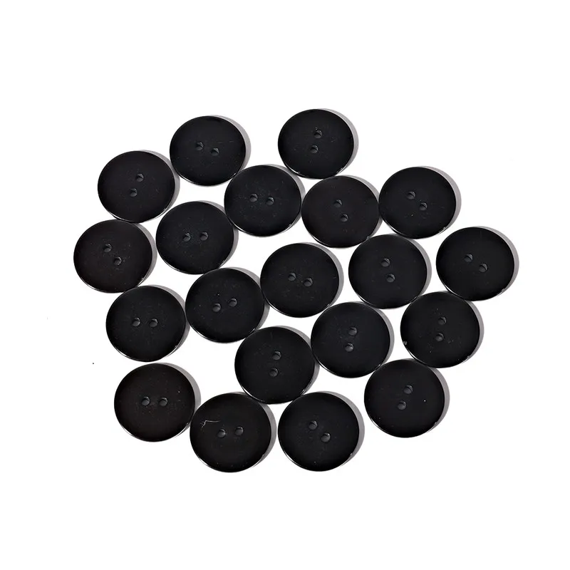 Black 9/11/15/18/20/23/25 мм черный/белый круглый смолы Кнопки 2 отверстия Швейные Ремесло Скрапбукинг украшения DIY аксессуары для одежды - Цвет: Black