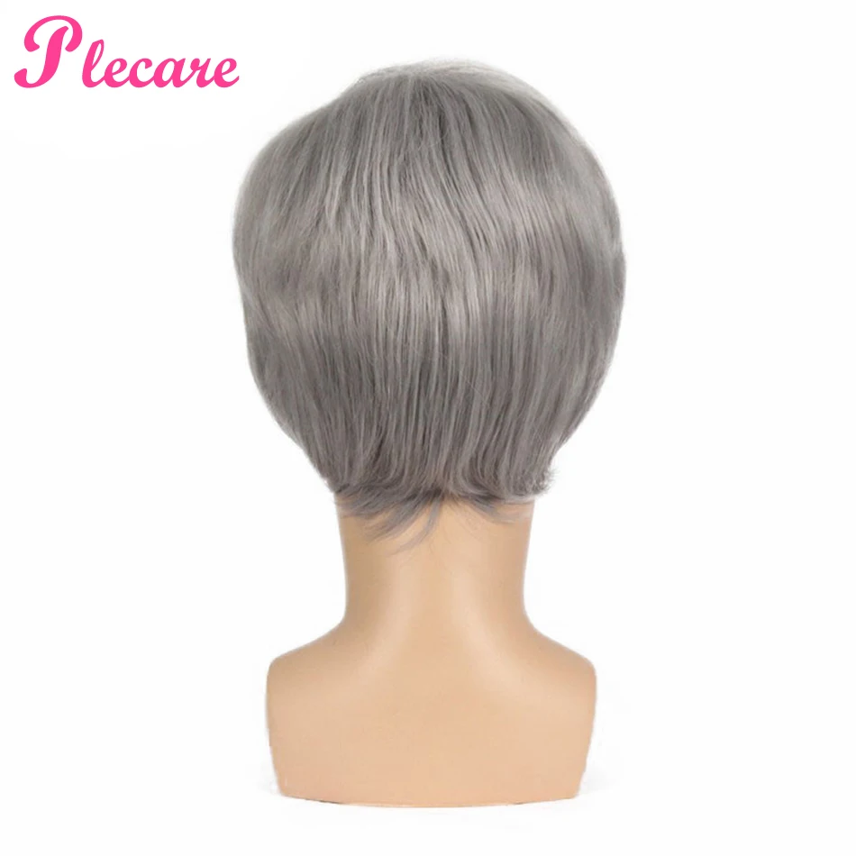 2 цвета 6 дюймов коричневый/Серебряный Ombre Striaght Synthetische Косплей парики Pruik voor Mannen
