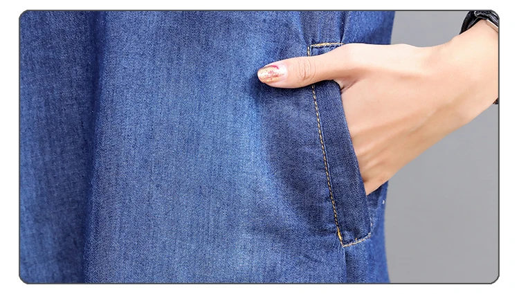 2018 летние джинсовые свободные женские платья с круглым вырезом в стиле русалка